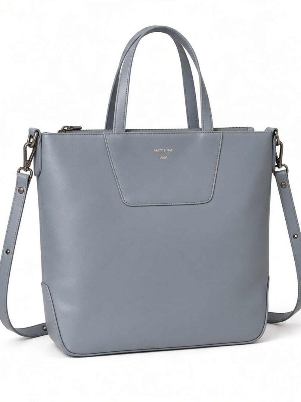 Matt & Nat Blue Vegan Leather Structured Tote Bag Work Purse